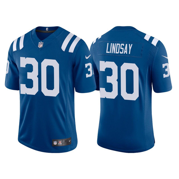Men's Blue Indianapolis Colts #30 Phillip Lindsay Stitched Football Jersey